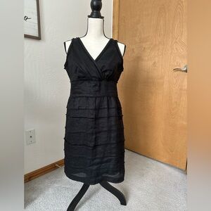 Talbots 100% Linen Tiered Fringe Dress